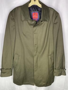 RNT23 Men’s Trench Coat Green Size Medium